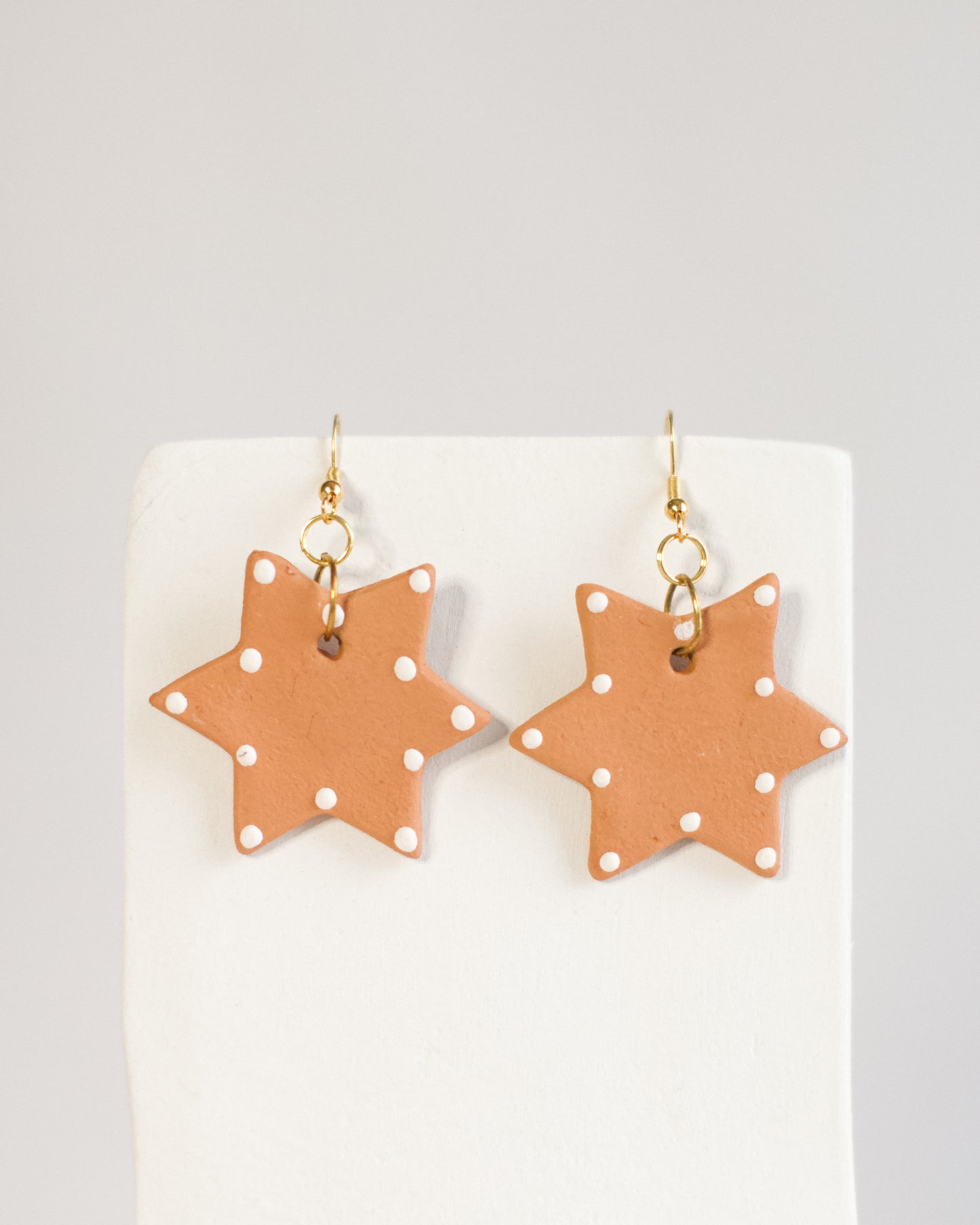 Ceramic gingerbread earrings, star