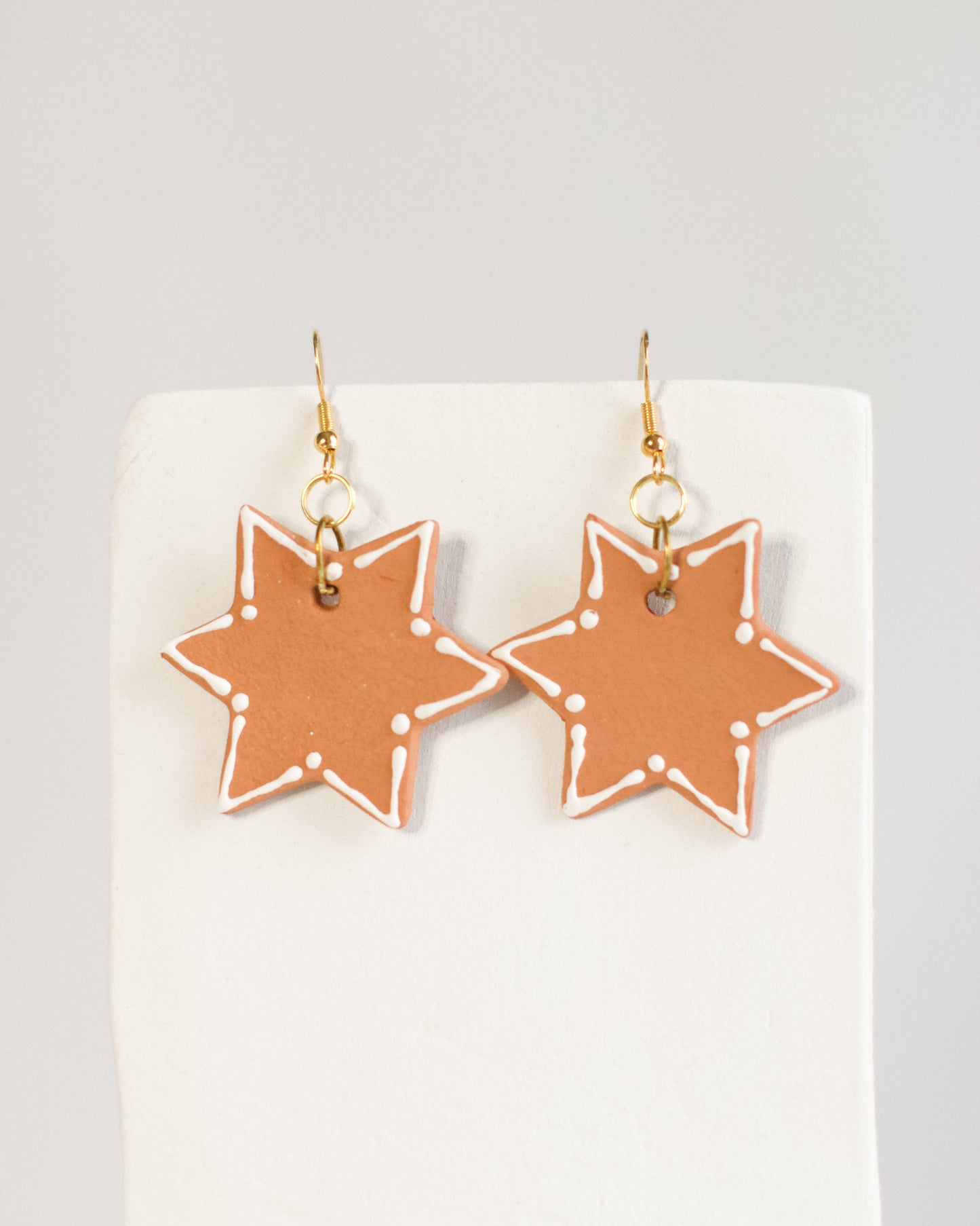 Ceramic gingerbread earrings, star
